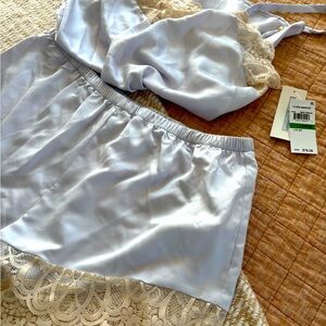 Flora Nikrooz Lace Trim satin Pajamas